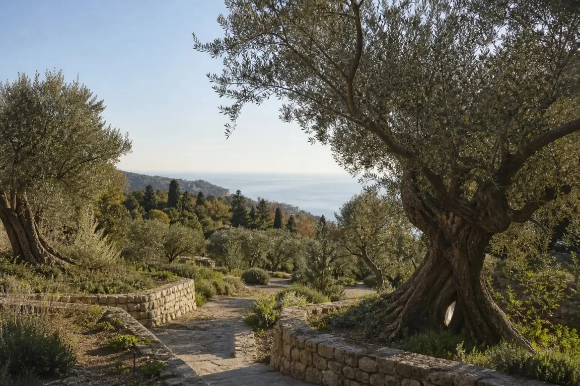 Parc d’Estienne d’Orves Nice avec oliviers et vue sur la Baie des Anges