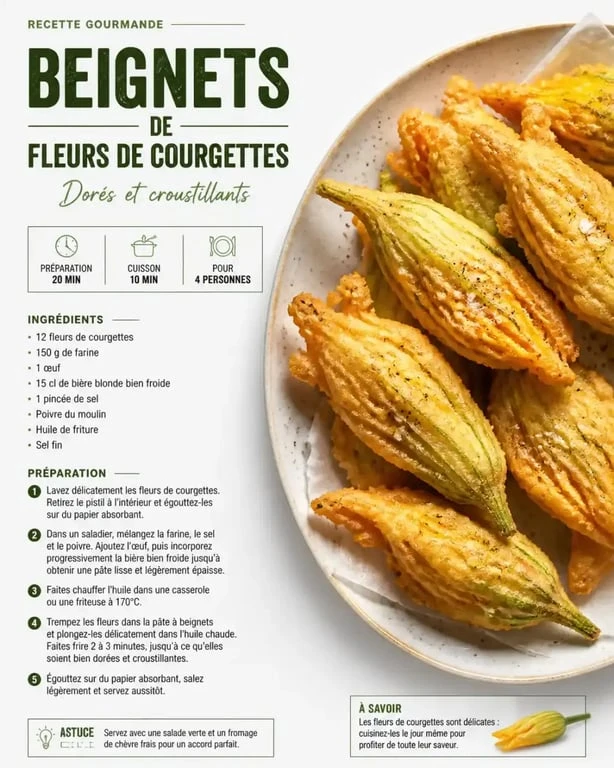 Beignets de fleurs de courgettes spécialité de Nice
