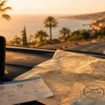 Nice Italie : trajet vers l’Italie, carte et billet sur le tableau de bord