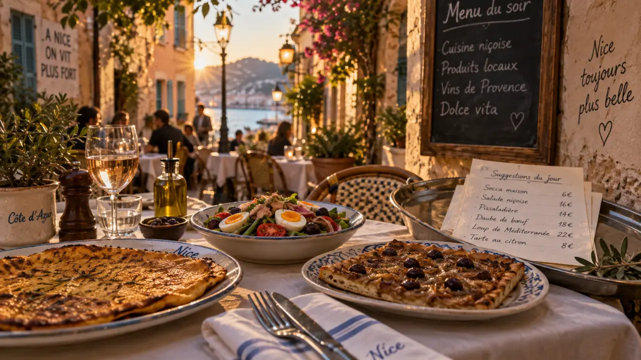 Astoria nice restaurants : terrasse niçoise, socca et pissaladière