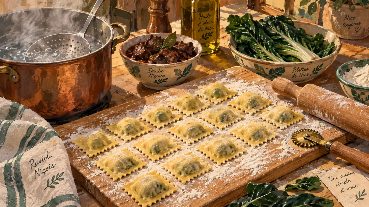 Ravioli nicois à la daube et aux blettes
