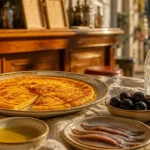 Ristoranti a nizza : socca niçoise dorée, huile d’olive, olives et anchois, Vieux-Nice