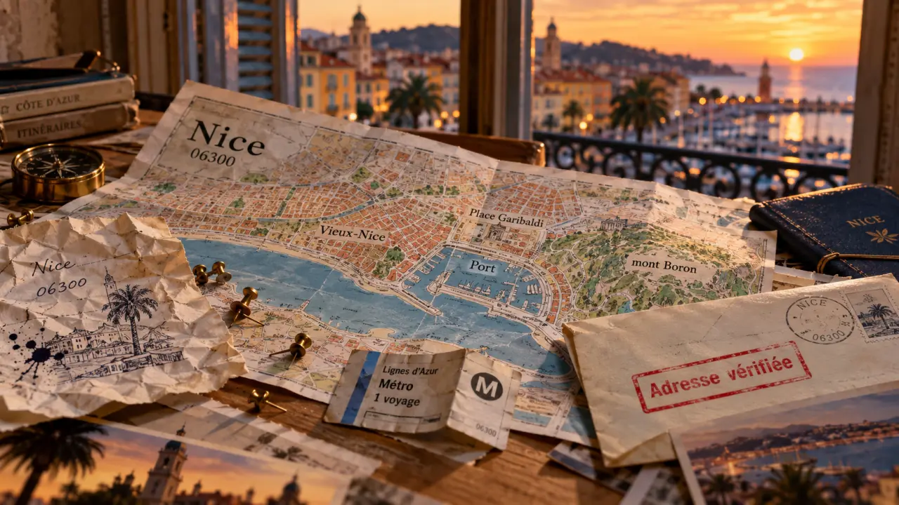 Carte Nice 06300 : quartiers Vieux-Nice, Port et mont Boron