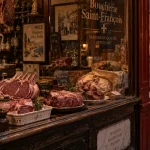 Meilleur boucherie Vieux Nice : vitrine de boucherie Saint-François dans le Vieux-Nice