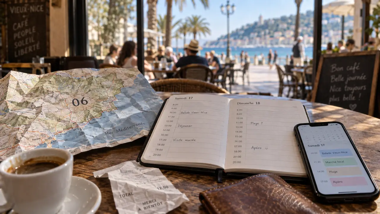 Sortie week end alpes maritimes : agenda local à Vieux-Nice, café, smartphone